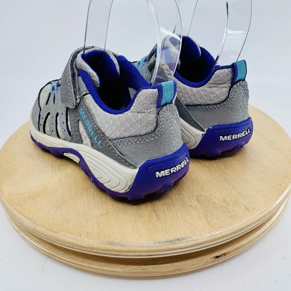 Merrell Trail Chaser Waterproof Shoes Kids 11 Gray Purple Hiking Sneakers